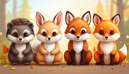Fototapeta premium Forest Baby Animals Pack