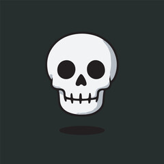 Minimalist Line Art Skull Illustration Spooky Halloween Graphic Element