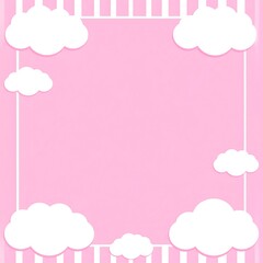 Pink Cloud Frame Background Design