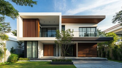 Fototapeta premium modern minimalist house architecture contemporary design