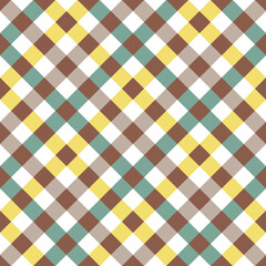 Seamless plaid pattern featuring brightly colored cross-stitched yarns, designed for textiles, delicates, curtains and swaddling.