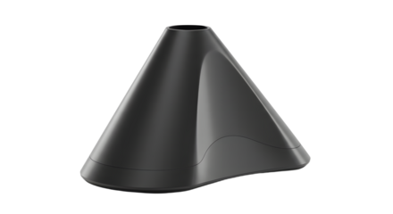 Black modern wireless router with sleek design and antennas on white background, technology and internet concept