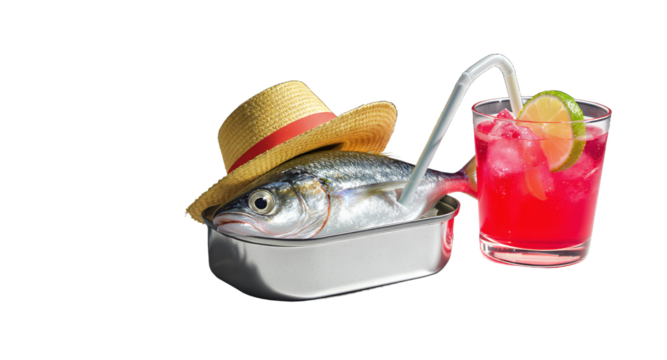 Summertime Fish Cocktail Concept A Fun, Quirky Image for your Designs