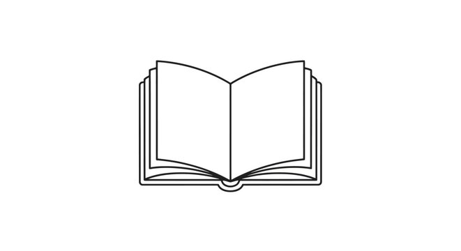 Open Book Illustration for Educational Resources, Literacy Campaigns, and Library Promotion, Ideal for Illustrating Reading, Knowledge, and Academic Pursuits.