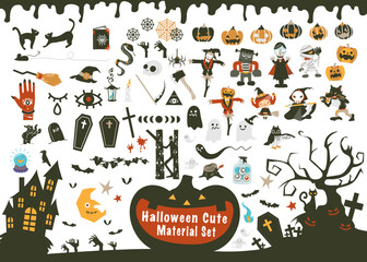 ハロウィンのかわいい素材セット/Cute Halloween Material Set