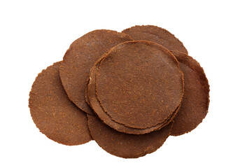 Fermented soybean discs, known as “Thua Nao,” a traditional Thai seasoning used to enhance flavor in Northern cuisine.