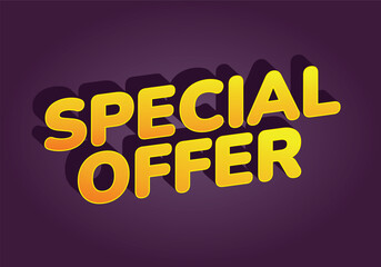 Bold and colorful text displaying Special Offer on a purple background, designed