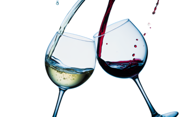 Wine Pouring into Glasses, Splashing Drinks