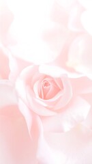Soft Pink Rose Closeup, Blurred Background