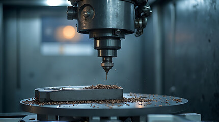 CNC metalworking milling machine in factory