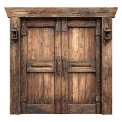 Old Wooden Door Isolated Transparent PNG, Vintage Western Style
