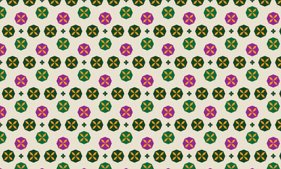 Colorful Geometric Pattern with Purple Green Orange Shapes vector illustration