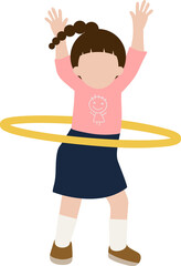 훌라우프를 하는 어린이