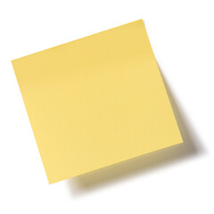 Sticky note reminder. Post it note paper. Yellow sheets for notes isolated with clipping path on background.