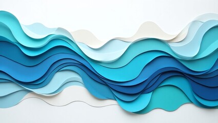 Minimalist Paper-Cut Ripple Abstract Background