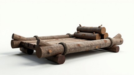 Rustic Wooden Raft Platform, Ideal for Displaying Products or as a Unique Design Element
