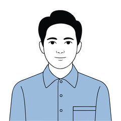 Boy with glasses avatar character vector illustration isolated on white background