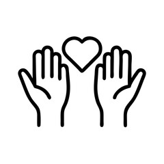 Obraz premium Hands Raising Heart Icon for Web and Graphic Design
