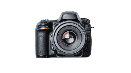 Fototapeta premium Modern DSLR Camera Isolated On Transparent Background, PNG
