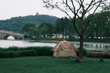 camping in the park