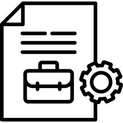 portfolio icon illustration design with outline