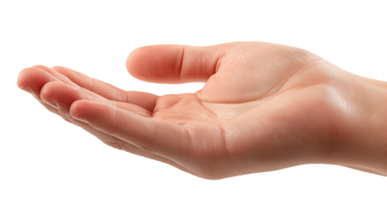 Open Woman's Hand on Transparent Background, PNG