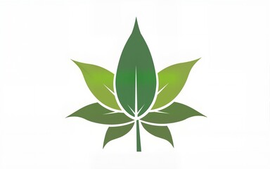 Naklejka premium Elegant medical symbol with leaves, representing holistic health. High quality