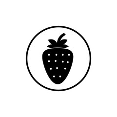 strawberry icon vector logo simple flat black trendy style illustration for web and app..eps
