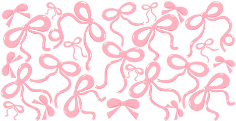 Pastel Pink Bow Clipart – Cute Hand-Drawn Ribbon for Baby, Wedding, and Valentine’s Designs