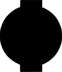 Obraz premium Minimalist black silhouette icon of an oval barbecue grill or smoker.