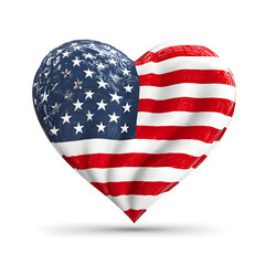 Fototapeta premium Abstract heart-shaped american flag a unique expression of patriotism and love for country