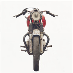 motorcycle on the ground with png white background isolated