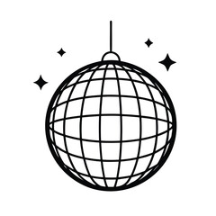 Shiny mirrored disco ball with sparkling reflections