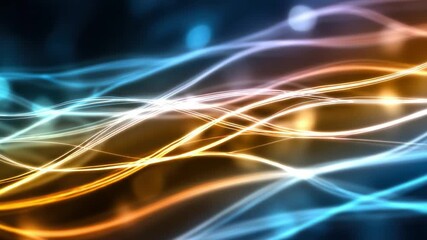 Digital Flow: A vibrant digital artwork showcases dynamic lines, pulsating with energy and an abstract representation of data flow, exuding movement. - Powered by Adobe