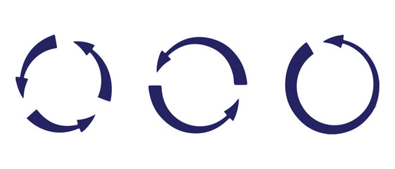 Collection of circular arrow icons. isolated on white background for design.