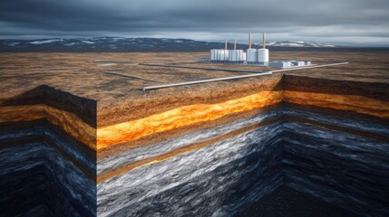 Detailed 3D Visualization of Carbon Dioxide Sequestration Beneath Earth's Surface