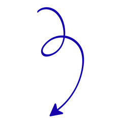 vector illustration of an abstract hand drawn blue arrow waves