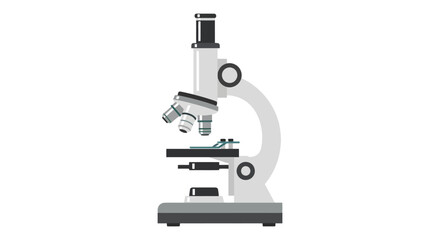 Detailed Microscope Illustration for Scientific Research, Educational Materials, and Laboratory Equipment Visualizations in Medicine and Biology Studies