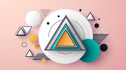 Trendy triangles lines, round elements and circles. Vector Illustration For Wallpaper, Banner, Background, Card, Book Illustration, landing page