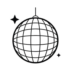 Sparkling disco ball with reflective facets and light effects