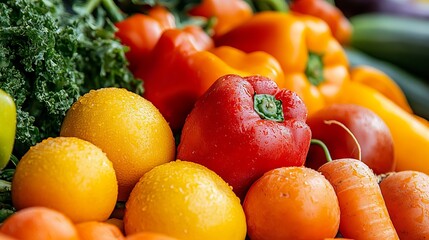 Close-up vibrant display of fresh produce