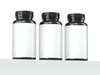 Supplement Bottle 3D Render Isolated White for Mockup 4