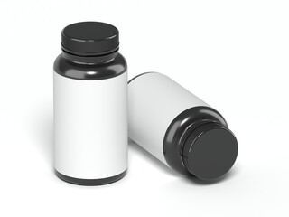 Supplement Bottle 3D Render Isolated White for Mockup 3