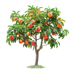 apple tree isolated on white with png white background isolated