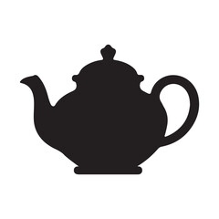 Teapot Icon. Classic Black Teapot Silhouette for Websites & Branding.
