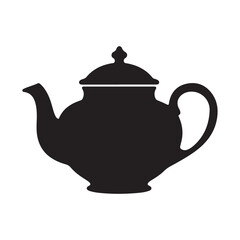 Teapot Icon. Classic Black Teapot Silhouette for Websites & Branding.