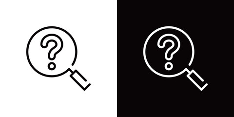 虫眼鏡とクエスチョンマークのアイコン