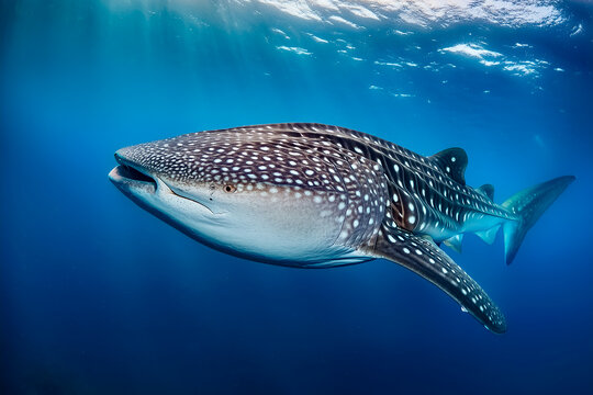 Ein Walhai schwimmt durch einen Ozean