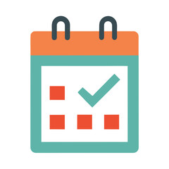 Calendar with completed tasks and checkmarks