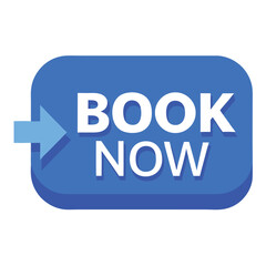 Blue Book Now Button &ndash; Flat Vector Illustration